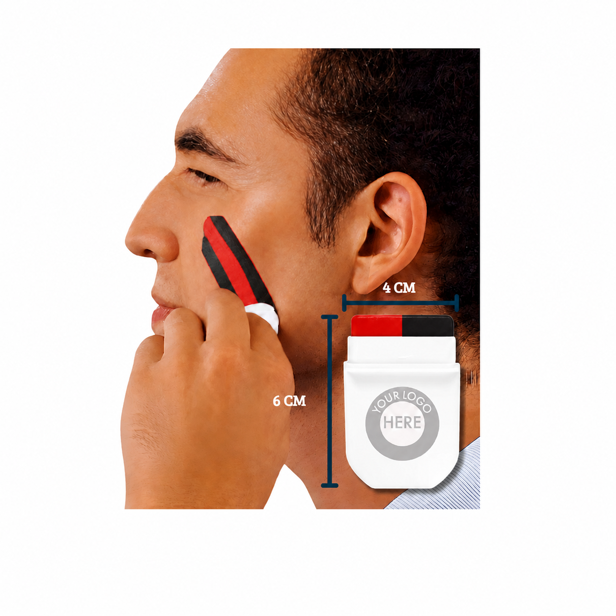 Bastão de Maquiagem Facial para Pintura Artística 0% Álcool - Vermelho/Preto
