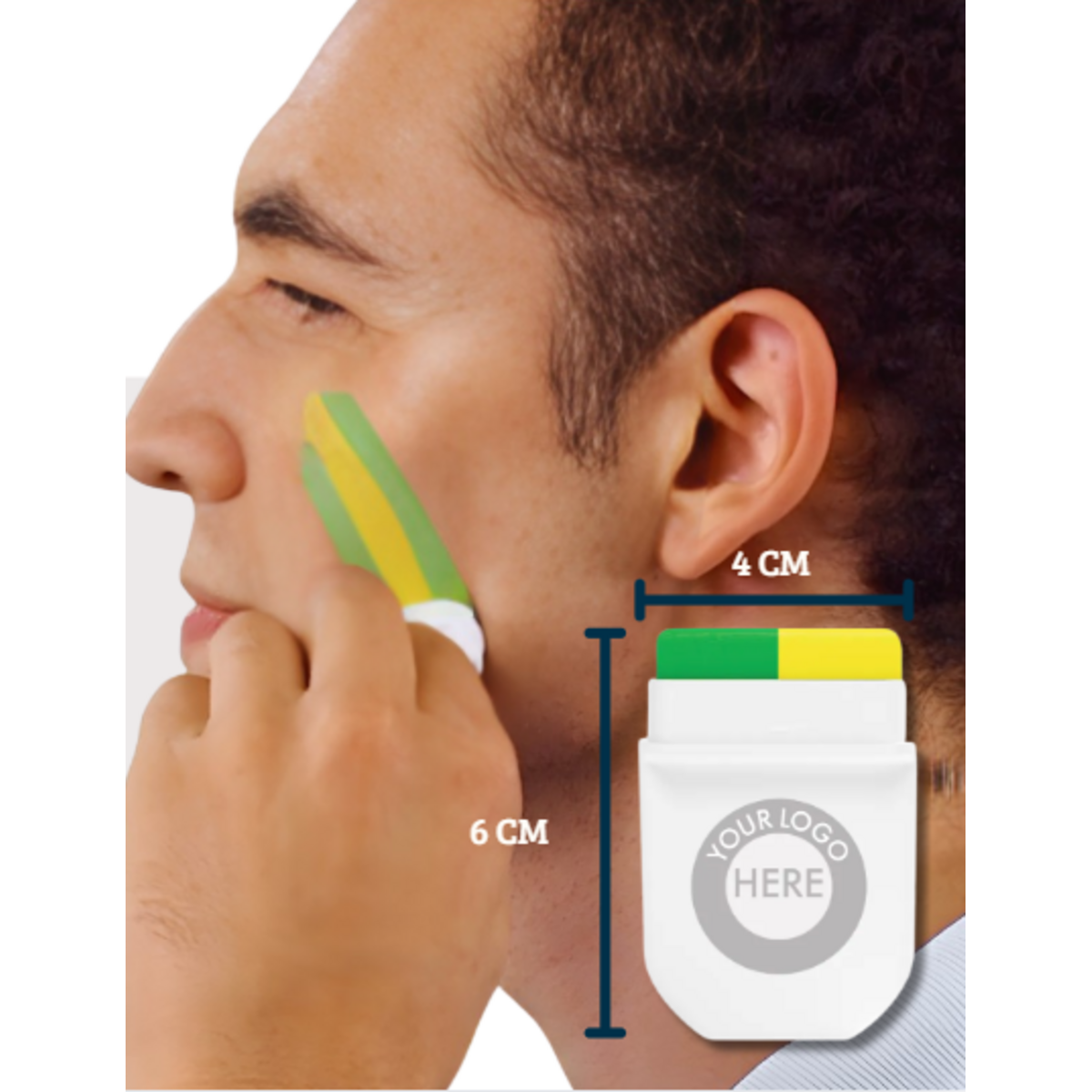 Bastão de Maquiagem Facial para Pintura Artística 0% Álcool - Verde/Amarelo