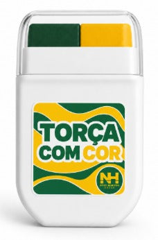 Bastão de Maquiagem Facial para Pintura Artística 0% Álcool - Verde/Amarelo